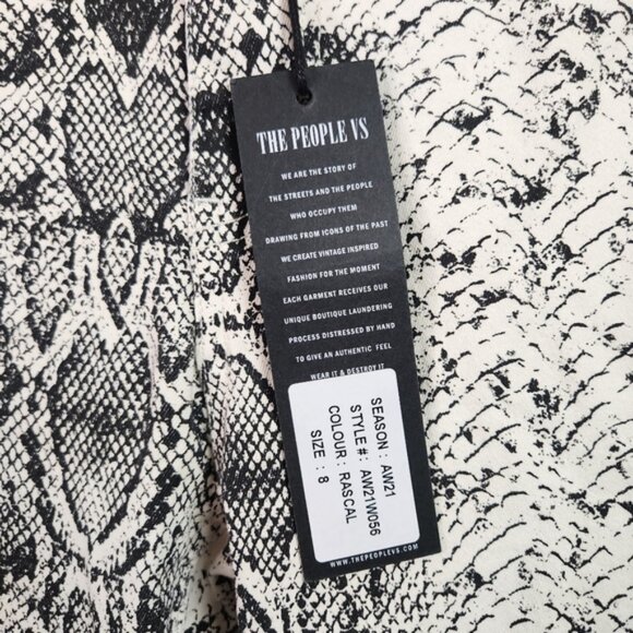 The People Vs Snakeskin Low Rise Jeans Rascal New NWT Size 8 Animal Print Skinny - Picture 6 of 10